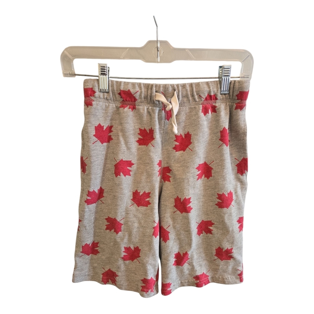 The Children's Place Gray Shorts with Red Maple Leaf Print